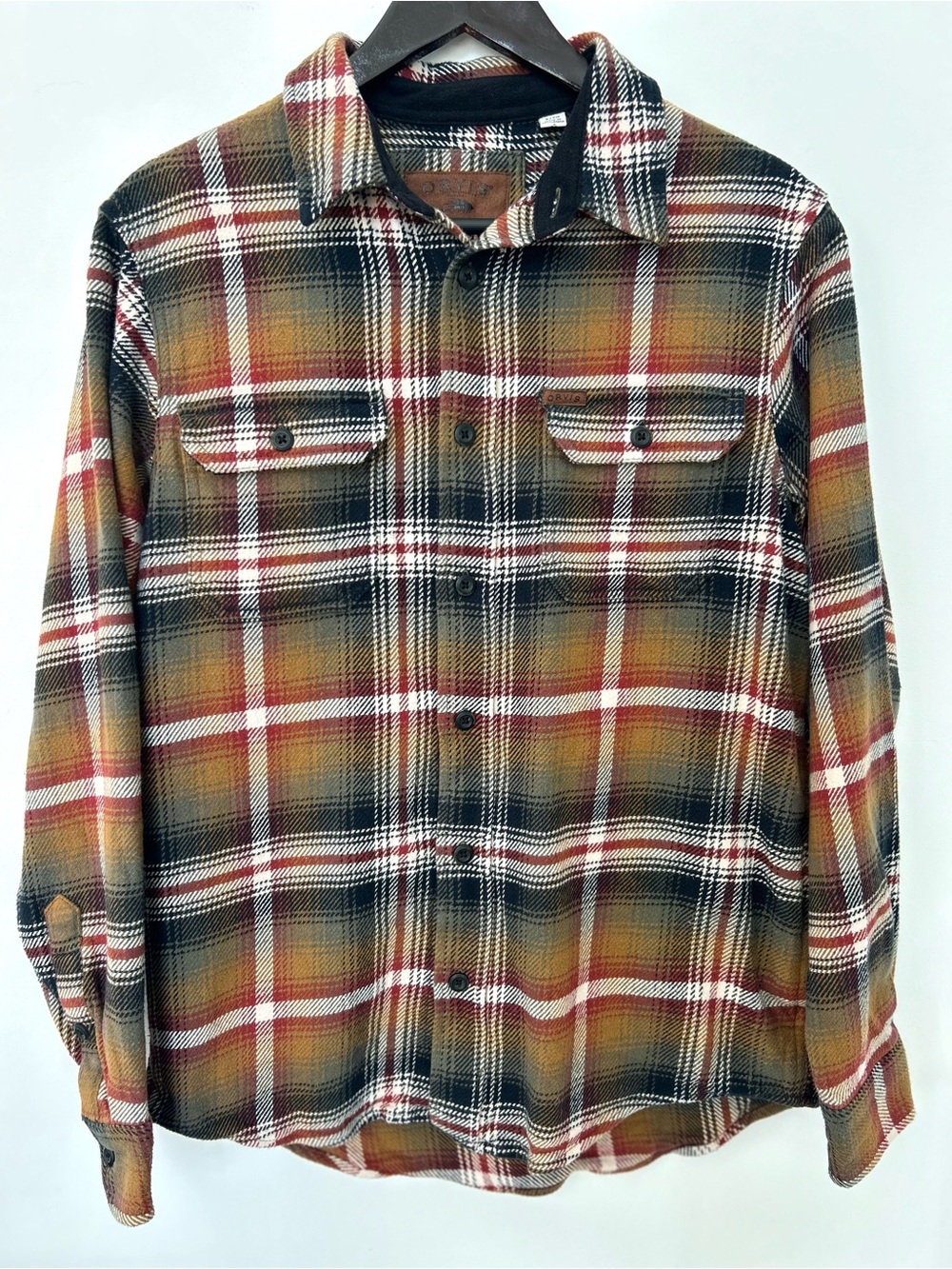 Orvis Men’s Plaid Flannel Shirt Jacket Small 100% Cotton Overshirt Shacket